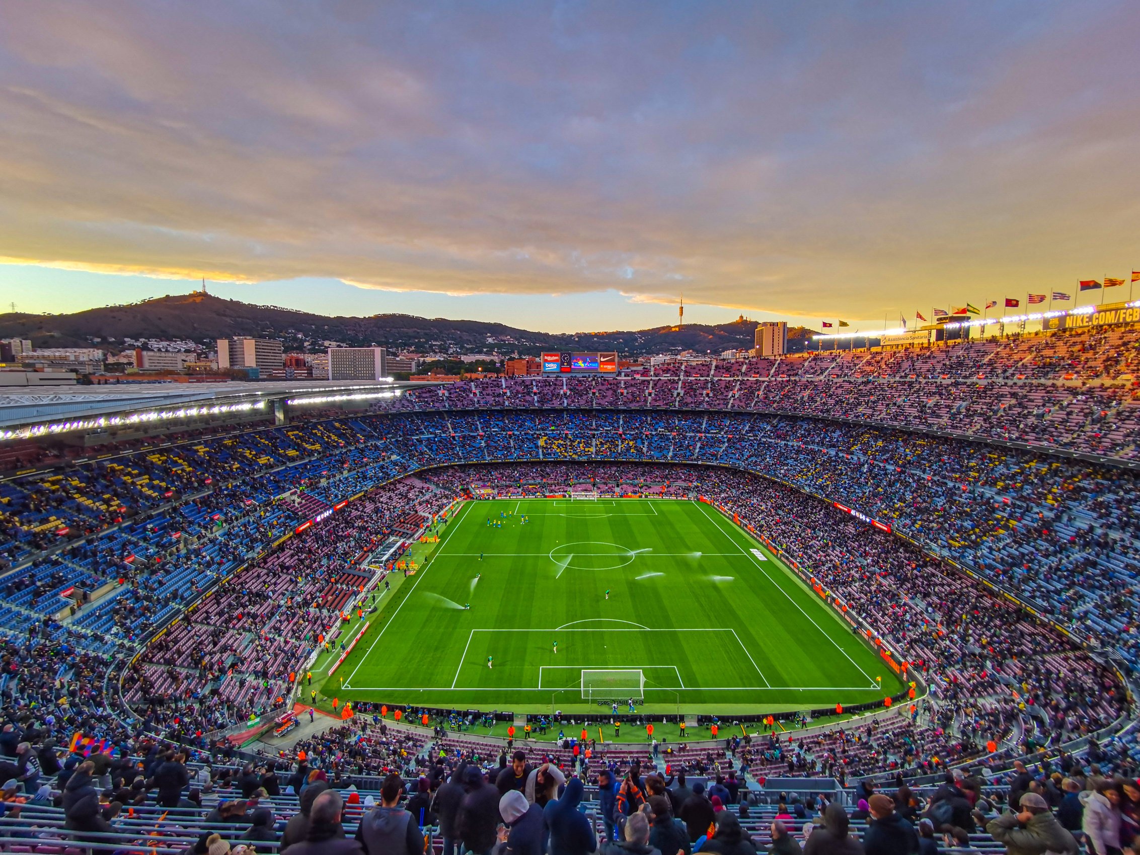 People Inside a Football Stadium